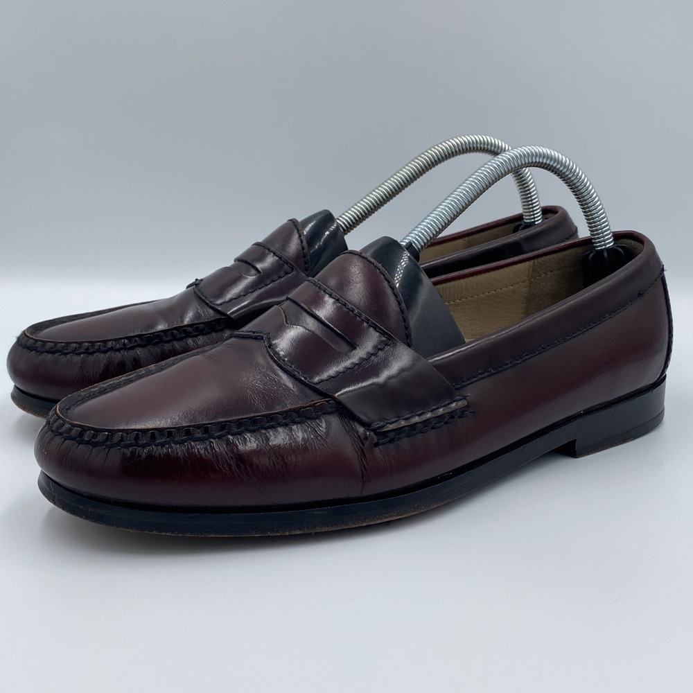 Cole Haan City Men's 8.5 D Burgundy Smooth Leather Penny Loafers C03504
